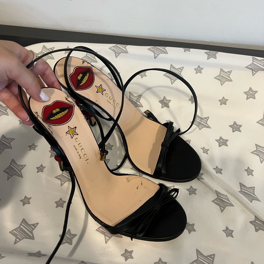 Gucci Black Strappy Heels for Women